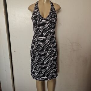 Black and White Halter Dress
